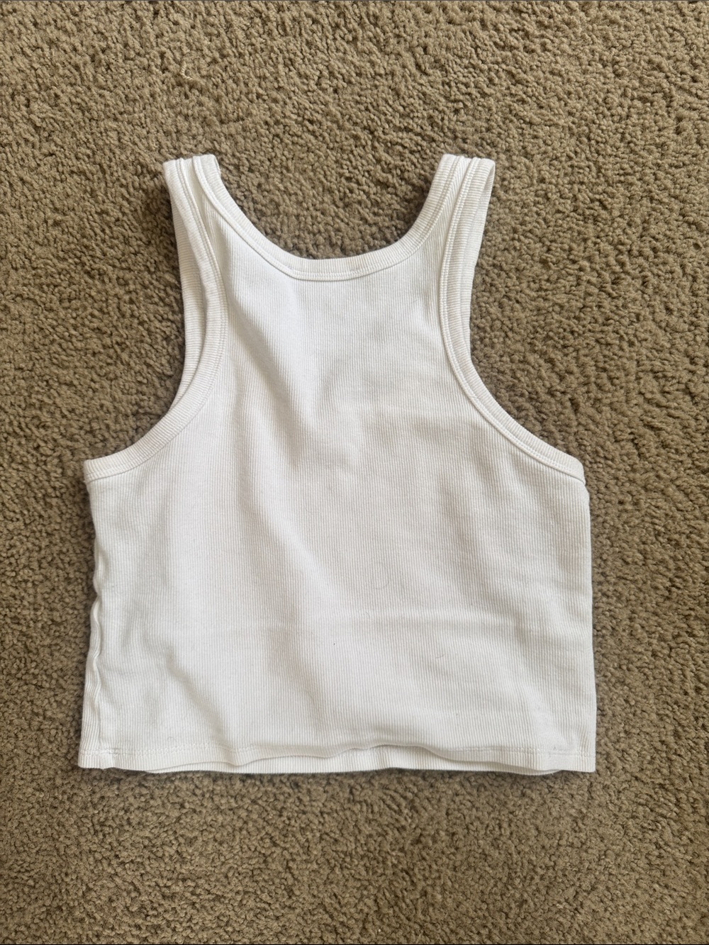 I.AM.GIA Cream Ribbed Script Logo Tank - Picture 2 of 2
